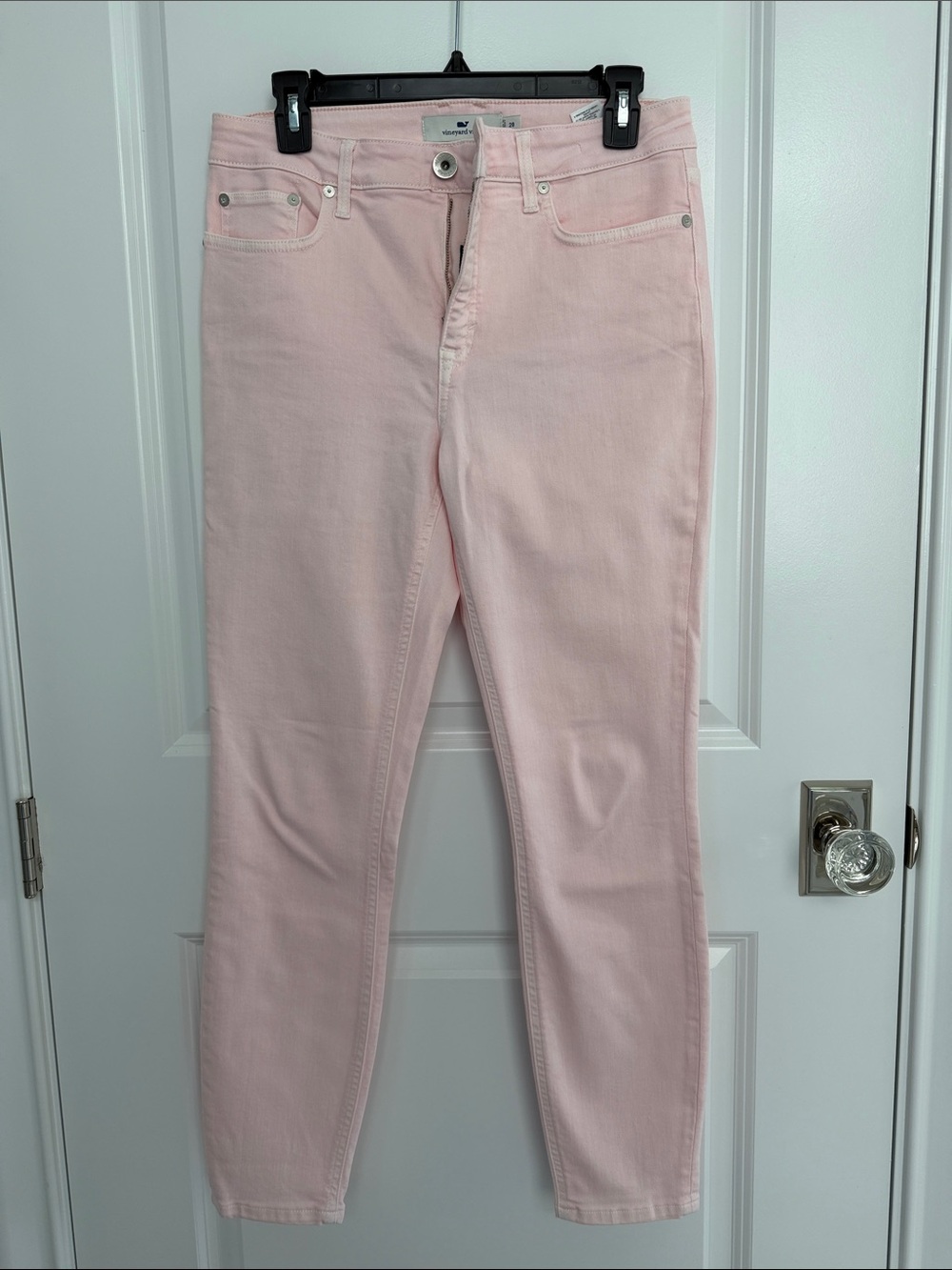 Classic High-Rise Skinny Jeans in Light Pink